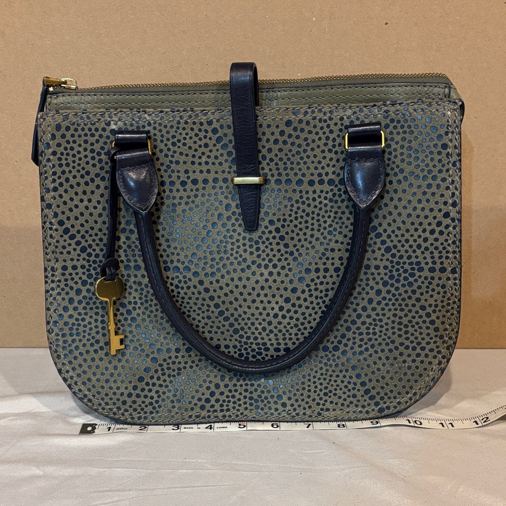 Fossil Black and Green Polka Dot Bag